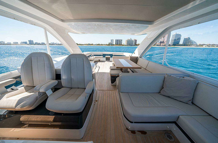luxury yacht flybridge lounge Fort Lauderdale